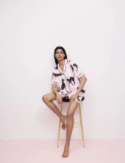 The Cat Print Shortie Set -Marks And Spencer Shop The Cat Print Shortie Set 2