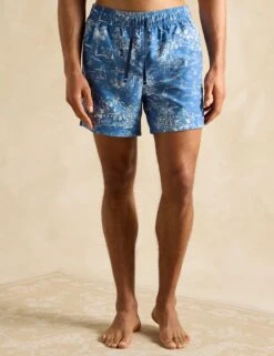 Joules Tropical Scene Print Drawstring Swim Shorts