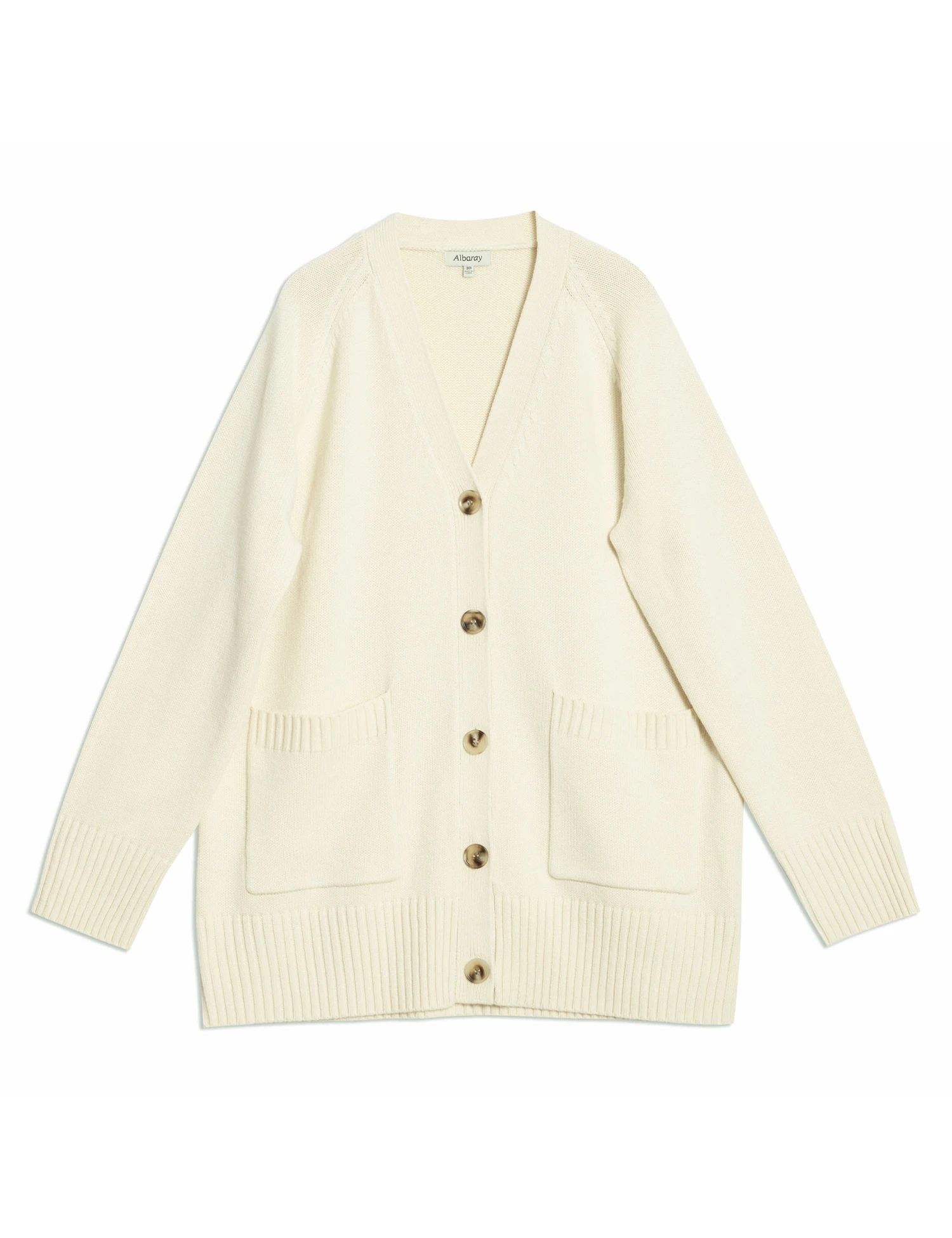 V-Neck Button Front Longline Cardigan With Wool 2 V-Neck Button Front Longline Cardigan With Wool - Image 2