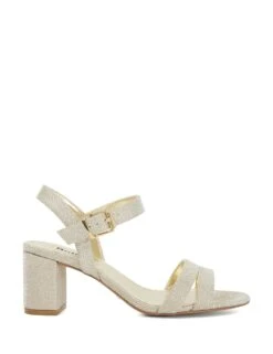 Dune London Wide Fit Glitter Block Heel Sandals