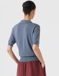 Wool Blend Collared Neck Knitted Top -Marks And Spencer Shop Wool Blend Collared Neck Knitted Top 4