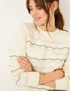 Wool Blend Patterned Jumper -Marks And Spencer Shop Wool Blend Patterned Jumper 3