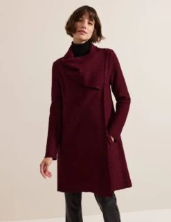 Wool Blend Shawl Collar Coatigan