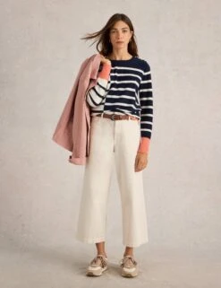 WHITE STUFF Wool Blend Striped Crew Neck Jumper 14 WHITE STUFF Wool Blend Striped Crew Neck Jumper -Marks And Spencer Shop Wool Blend Striped Crew Neck Jumper 2