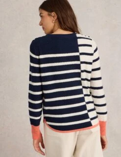 WHITE STUFF Wool Blend Striped Crew Neck Jumper 15 WHITE STUFF Wool Blend Striped Crew Neck Jumper -Marks And Spencer Shop Wool Blend Striped Crew Neck Jumper 3