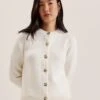 Ted Baker Wool Rich Button Front Cardigan With Cotton