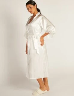 Amelia Satin Lace Trim Wide Sleeve Robe -Marks And Spencer Shop amelia satin lace trim wide sleeve robe 6