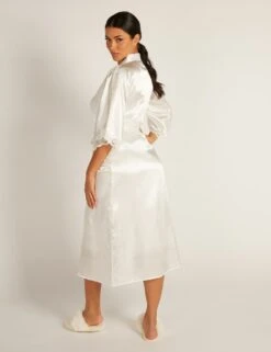 Amelia Satin Lace Trim Wide Sleeve Robe -Marks And Spencer Shop amelia satin lace trim wide sleeve robe 8