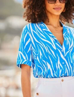 Animal Print Collared Relaxed Shirt -Marks And Spencer Shop animal print collared relaxed shirt 6