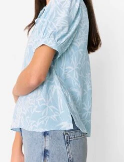 Whistles Print Tie Neck Blouse -Marks And Spencer Shop bamboo print tie neck blouse 1