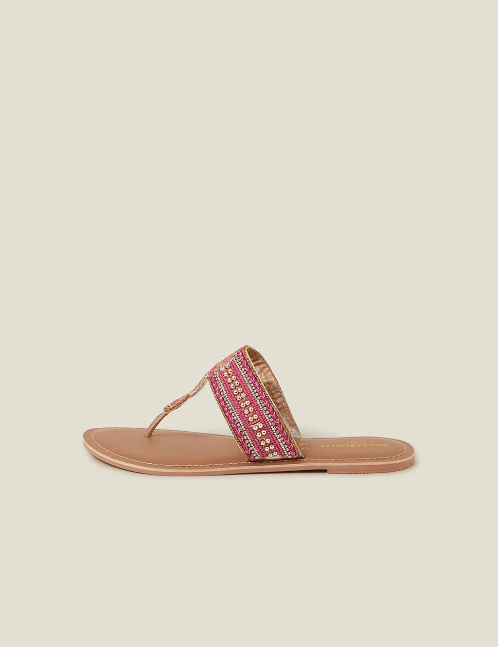 Accessorize Beaded Circle Flat Toe Thong Sandals 6 Accessorize Beaded Circle Flat Toe Thong Sandals - Image 6