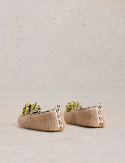 WHITE STUFF Borg Pom Pom Ballerina Slipers -Marks And Spencer Shop borg pom pom ballerina slipers 7