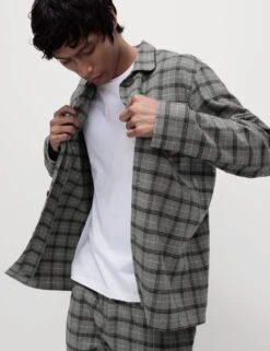 Brushed Cotton Checked Pyjama Set -Marks And Spencer Shop brushed cotton checked pyjama set 11