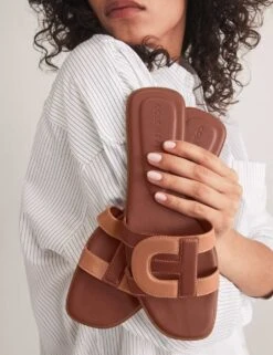 Cole Haan Chrisee Leather Flat Square Toe Sliders -Marks And Spencer Shop chrisee leather flat square toe sliders 15