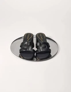 Cole Haan Chrisee Leather Flat Square Toe Sliders -Marks And Spencer Shop chrisee leather flat square toe sliders 8