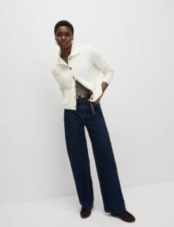 Collared Neck Relaxed Fit Knitted Jacket -Marks And Spencer Shop collared neck relaxed fit knitted jacket 11