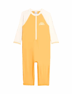 Colourblock 3/4 Sleeve All In One (2-8 Yrs) -Marks And Spencer Shop colourblock long sleeve all in one 2 8 yrs