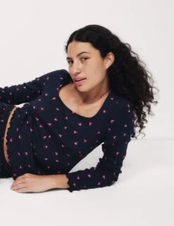 Cool Comfort™ Printed Ribbed Pyjama Set -Marks And Spencer Shop cool comfort printed ribbed pyjama set 14