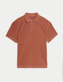 Relaxed Fit Pure Cotton Garment Dyed Polo Shirt -Marks And Spencer Shop cotton blend garment dyed polo shirt 10