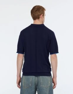 Scotch & Soda Cotton Blend Knitted Polo Shirt With Linen -Marks And Spencer Shop cotton blend knitted polo shirt with linen 6