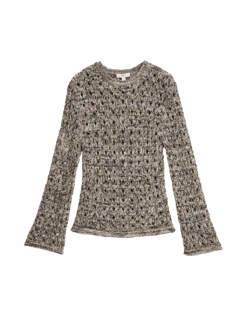 Cotton Blend Metallic Textured Jumper -Marks And Spencer Shop cotton blend metallic textured jumper