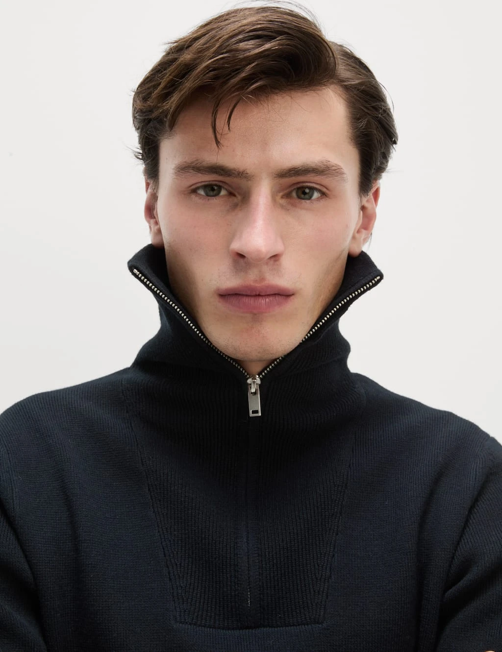 Cotton Blend Textured Half Zip Jumper 19 Cotton Blend Textured Half Zip Jumper - Image 19