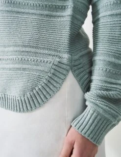 Cotton Blend Textured Slash Neck Jumper -Marks And Spencer Shop cotton blend textured slash neck jumper 7