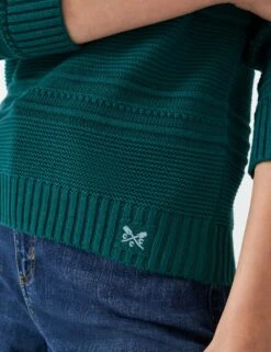 Cotton Blend Textured V-Neck Jumper -Marks And Spencer Shop cotton blend textured v neck jumper 6