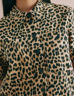Cotton Rich Animal Print Collared Shirt -Marks And Spencer Shop cotton rich animal print collared shirt 4