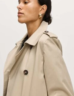 Cotton Rich Belted Longline Trench Coat -Marks And Spencer Shop cotton rich belted longline trench coat 10