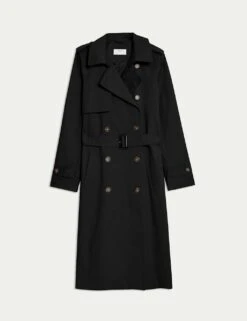 Cotton Rich Belted Longline Trench Coat -Marks And Spencer Shop cotton rich belted longline trench coat 13
