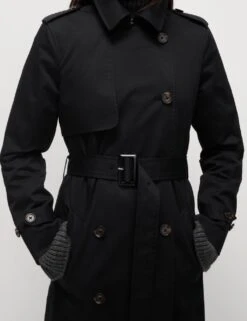 Cotton Rich Belted Longline Trench Coat -Marks And Spencer Shop cotton rich belted longline trench coat 14