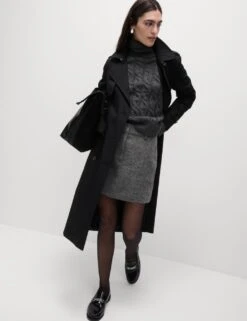 Cotton Rich Belted Longline Trench Coat -Marks And Spencer Shop cotton rich belted longline trench coat 16