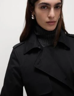 Cotton Rich Belted Longline Trench Coat -Marks And Spencer Shop cotton rich belted longline trench coat 17