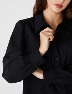 Cotton Rich Collared Pintuck Shirt -Marks And Spencer Shop cotton rich collared pintuck shirt 9