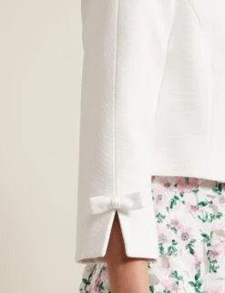 Cotton Rich Collarless Bow Short Jacket 31 Cotton Rich Collarless Bow Short Jacket -Marks And Spencer Shop cotton rich collarless bow short jacket 11