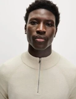 Cotton Rich Half Zip Jumper -Marks And Spencer Shop cotton rich half zip jumper 11