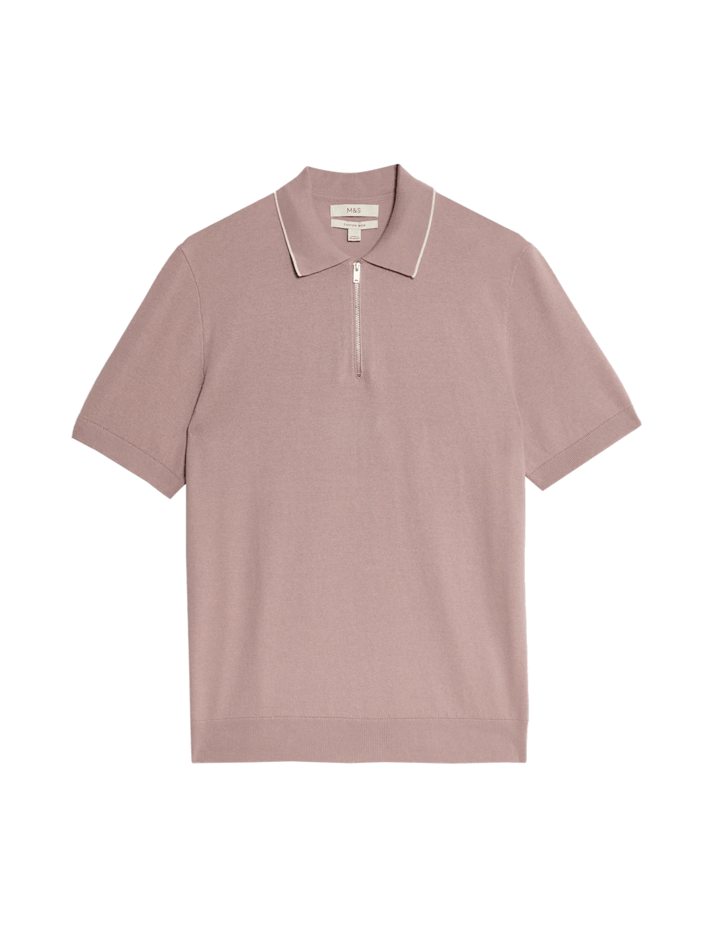 Cotton Rich Half Zip Knitted Polo Shirt 14 Cotton Rich Half Zip Knitted Polo Shirt - Image 14
