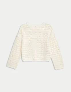 Cotton Rich Knitted Jumper (6-16 Yrs) -Marks And Spencer Shop cotton rich jumper 6 16 yrs 1 5