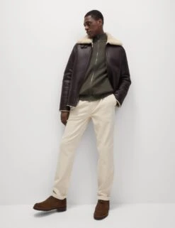 Cotton Rich Milano-Knit Funnel Neck Knitted Jacket -Marks And Spencer Shop cotton rich milano knit funnel neck knitted jacket 12