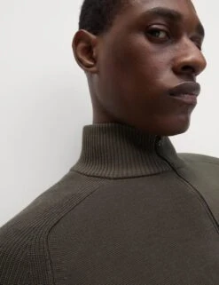 Cotton Rich Milano-Knit Funnel Neck Knitted Jacket -Marks And Spencer Shop cotton rich milano knit funnel neck knitted jacket 13