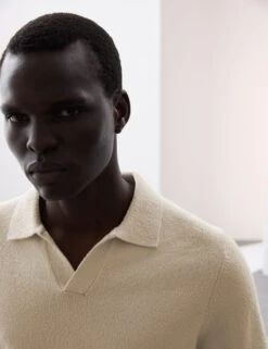 Cotton Rich Open Neck Knitted Polo Shirt -Marks And Spencer Shop cotton rich open neck knitted polo shirt 15