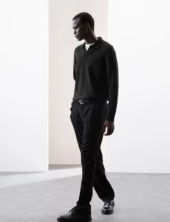 Cotton Rich Open Neck Knitted Polo Shirt -Marks And Spencer Shop cotton rich open neck knitted polo shirt 6