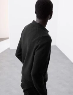 Cotton Rich Open Neck Knitted Polo Shirt -Marks And Spencer Shop cotton rich open neck knitted polo shirt 8