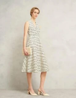 Cotton Rich Polka Dot V-Neck Waisted Dress 30 Cotton Rich Polka Dot V-Neck Waisted Dress -Marks And Spencer Shop cotton rich polka dot v neck waisted dress 12