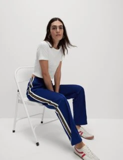 Cotton Rich Retro Side Stripe Joggers -Marks And Spencer Shop cotton rich retro side stripe joggers 13