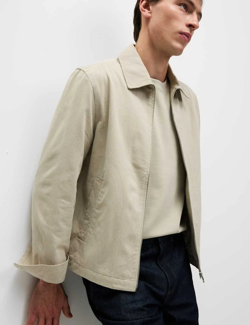 Cotton Rich Striped Harrington Jacket 15 Cotton Rich Striped Harrington Jacket - Image 15