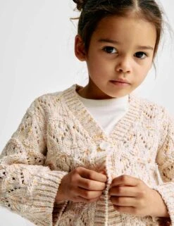 Cotton Rich Textured Knitted Cardigan (2-8 Yrs) -Marks And Spencer Shop cotton rich textured knitted cardigan 2 8 yrs 1 11