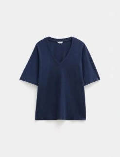 Reece Cotton Rich V-Neck Drapey T-Shirt -Marks And Spencer Shop cotton rich v neck drapey t shirt 11