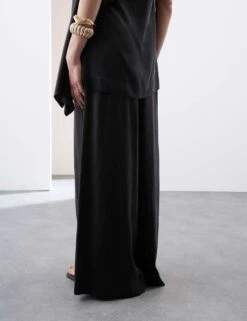 Cupro Rich Wide Leg Palazzo Trousers -Marks And Spencer Shop cupro rich wide leg palazzo trousers 10